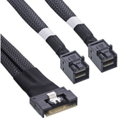 InLine Slim SAS Kabel, SFF-8654 8i Zu 2x SFF-8643, 0,75m