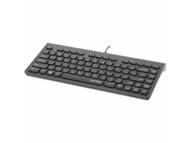 Manhattan Slim Wired USB Mini Keyboard for PC and Laptop  Black  180702