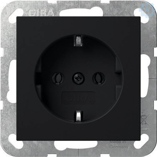 GIRA 4188005 SCHUKO-Steckdose System 55 Schwarz Matt (lackiert)