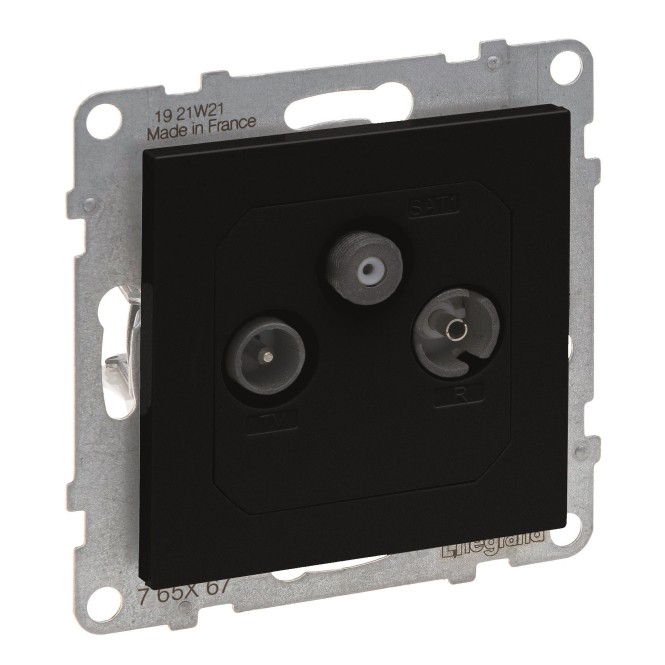 Legrand 765367 SEANO Einzeldose TV-R-SAT F.HD-TV in Der Farbausführung Sw
