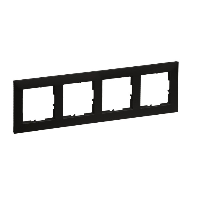 Legrand 765374 SEANO 4-fach Rahmen in Der Farbausführung Schwarz Lackiert