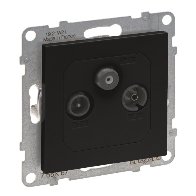 Legrand 765467 SEANO Einzeldose TV-R-SAT F.HD-TV in Der Farbausführung Anthrazit