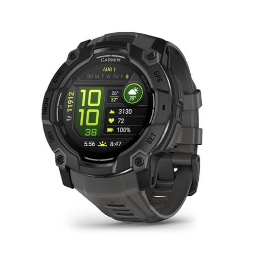 Instinct 3 Amoled 50 Mm GPS Smartwatch with Silicone Band 1.96 in. X .56 in. Black and Charcoal