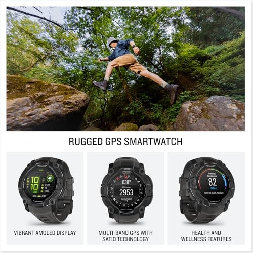 Instinct 3 Amoled 50 Mm GPS Smartwatch with Silicone Band 1.96 in. X .56 in. Black and Charcoal thumbnail