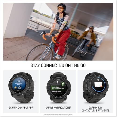 Instinct 3 Amoled 50 Mm GPS Smartwatch with Silicone Band 1.96 in. X .56 in. Black and Charcoal thumbnail