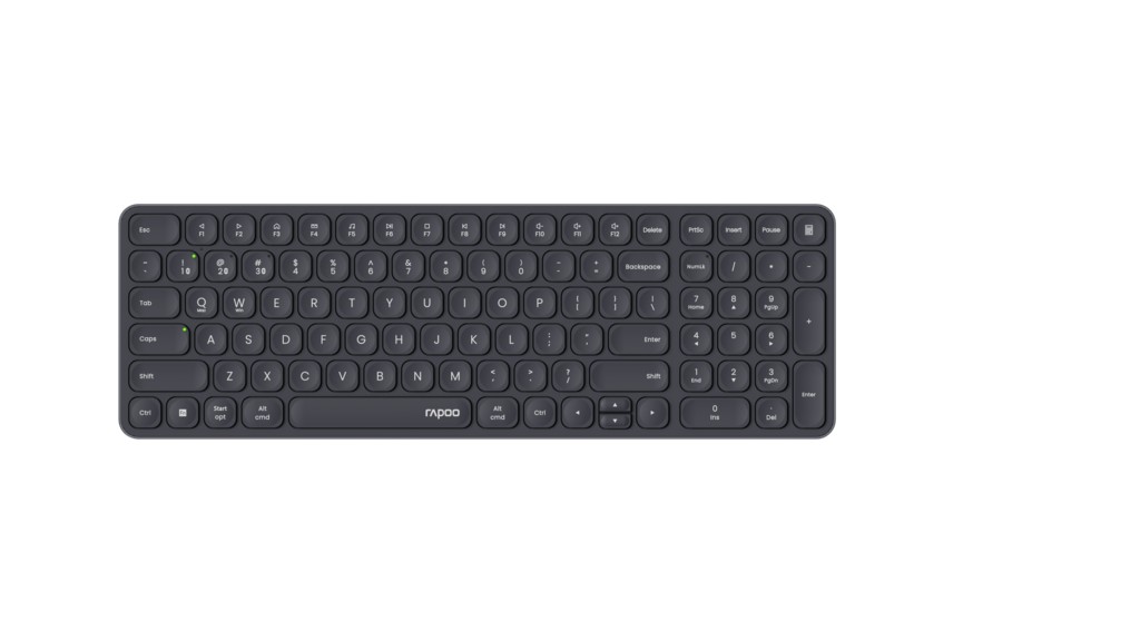 Rapoo Ultra-Slim-Bluetooth-Tastatur E9310M, Kabellose, Ultraflache Multi-Mode-Tastatur, QWERTZ, (Fn-Tasten-Multimedia-Tasten-Ziffernblock) thumbnail