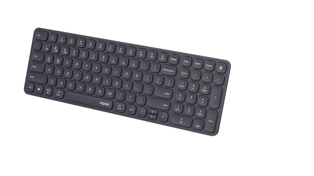 Rapoo Ultra-Slim-Bluetooth-Tastatur E9310M, Kabellose, Ultraflache Multi-Mode-Tastatur, QWERTZ, (Fn-Tasten-Multimedia-Tasten-Ziffernblock) thumbnail