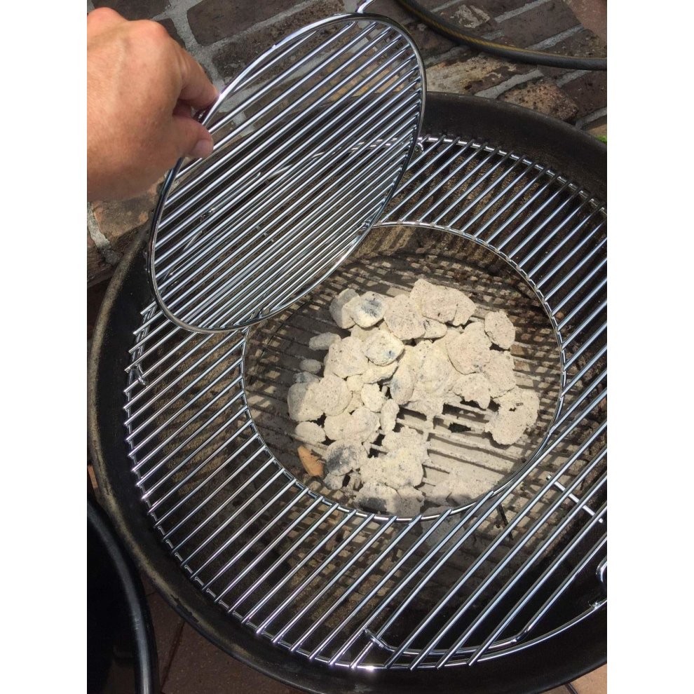 Bar. B.q.s Replacement for Weber 8835, Fits 57cm Weber Charcoal Grills Stainless Steel Gourmet BBQ System Hinged Cooking Grate thumbnail