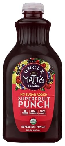 Uncle Matts, Organic No Sugar Added Superfruit Punch, 52 Oz (Case of 6)