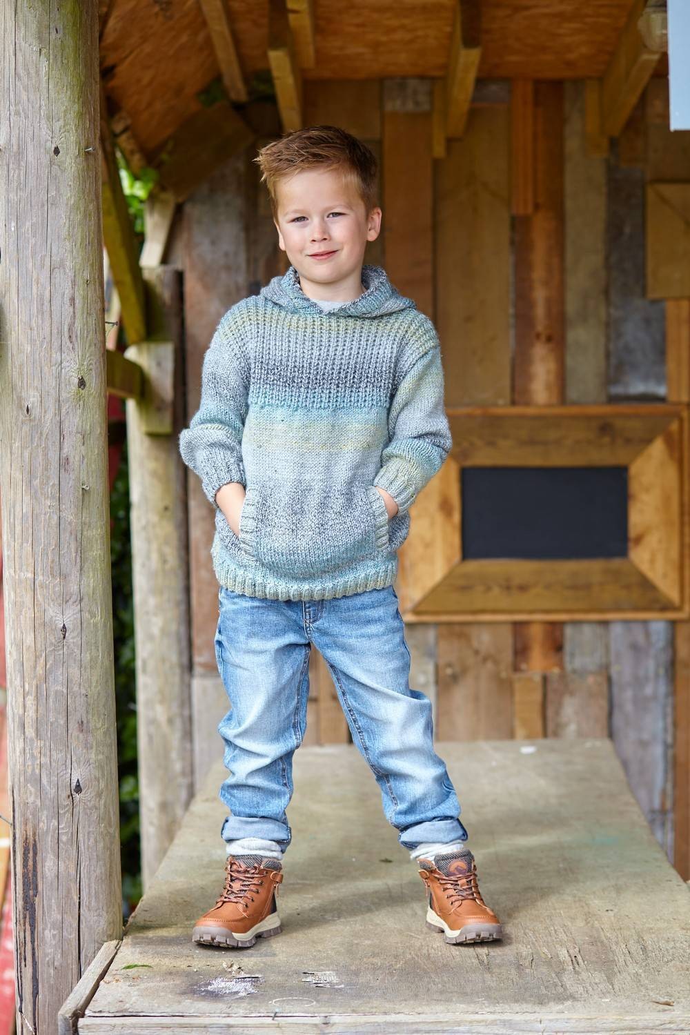 Hooded Jacket and Sweater in King Cole Crescendo Aran (6222)
