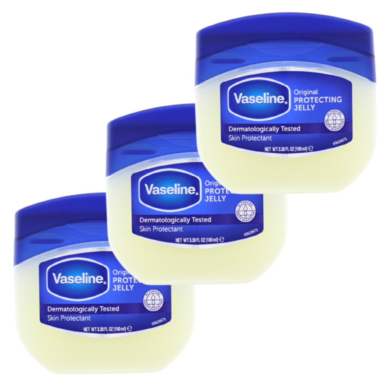 3x Vaseline Original Gelee Je 100ml Pflegt Trockene Und Sprde Haut 100% Petr...