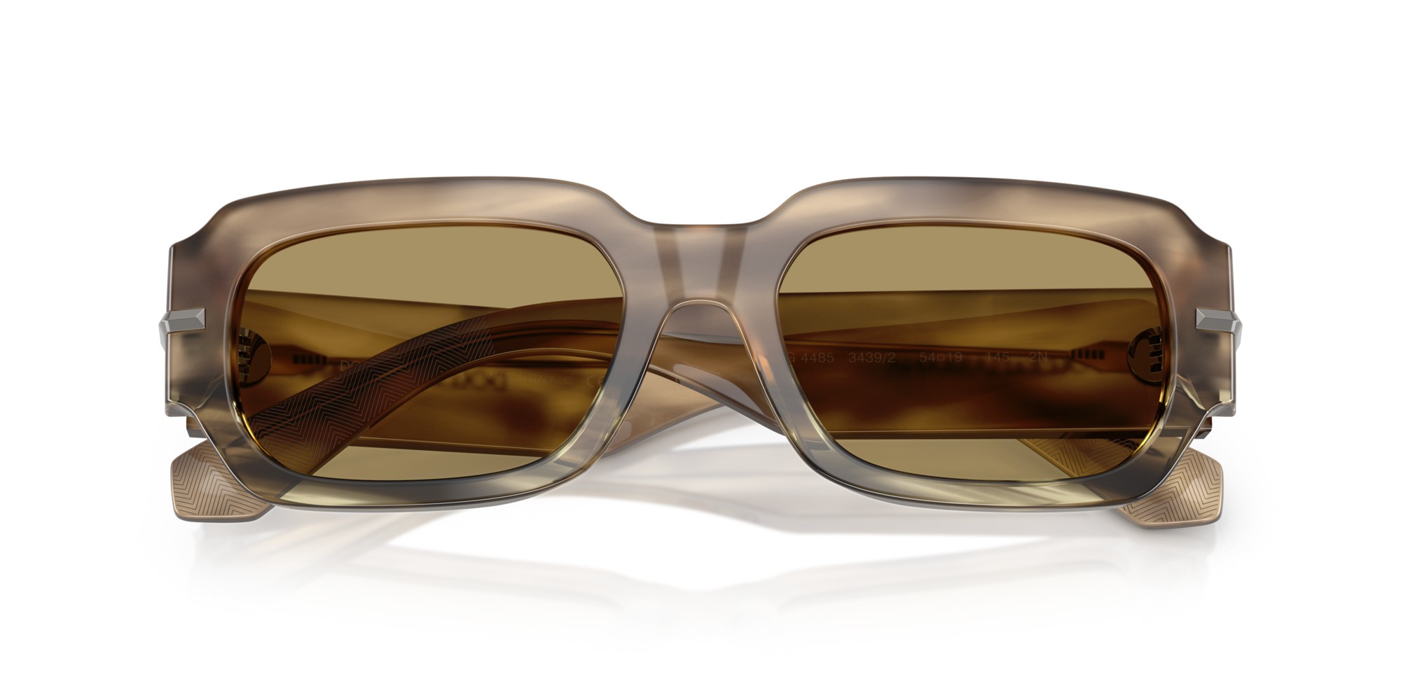 DOLCE & GABBANA DG 4485 3439/2 Rectangle Havana Green Acetate Sunglasses with Green Olive Lens thumbnail