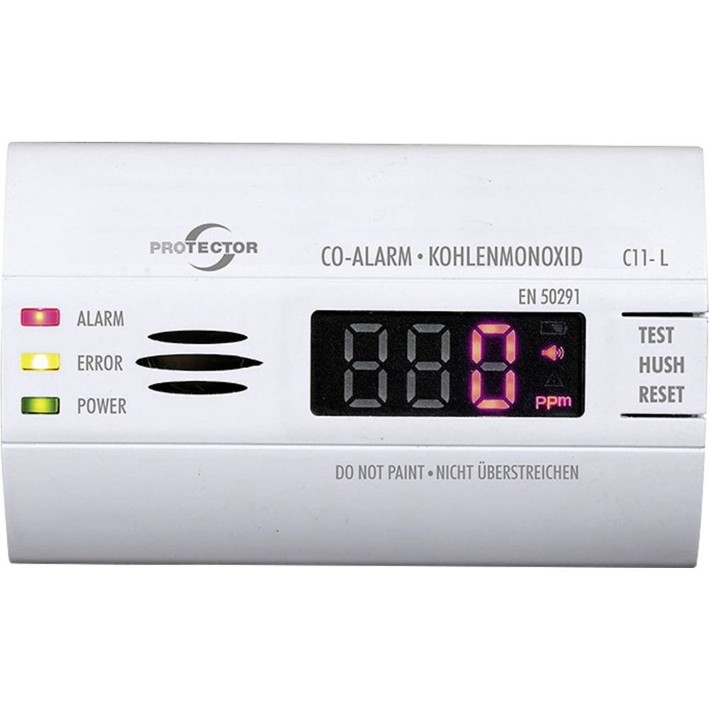 Protector C11-L Kohlenmonoxid-Melder Batteriebetrieben Detektiert Kohlenmonoxid