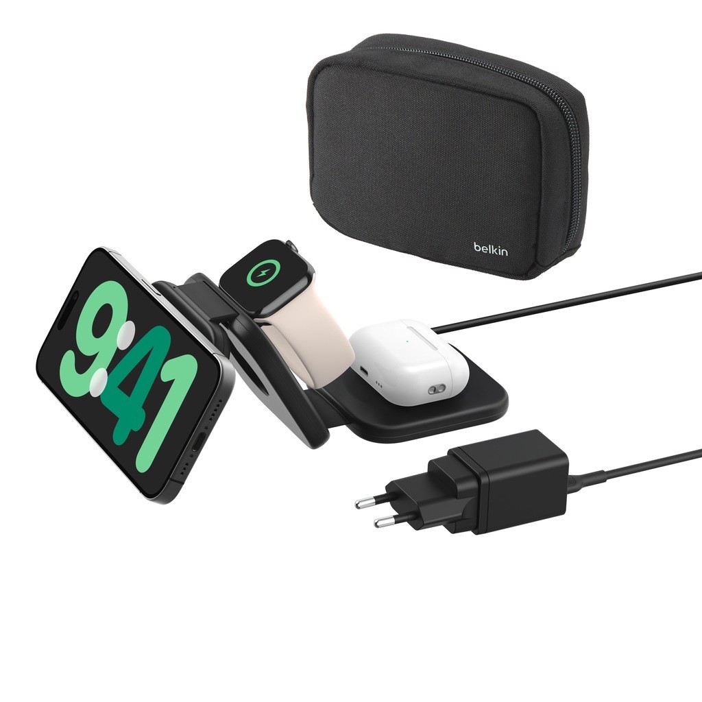 Belkin Belkin 3-in-1 Magn. Einklappbares Reise-Ladegert, Schwarz thumbnail