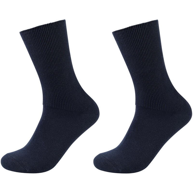 2er Pack Camano Super Soft Bio-Baumwoll Rib Diabetiker Crew Socken 5999 - Navy 39-42