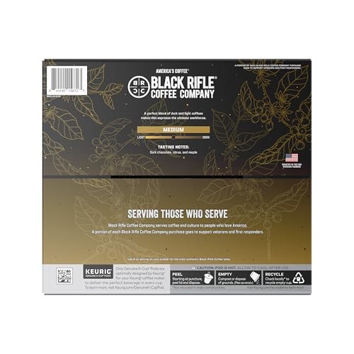 Black Rifle Coffee Company AK Espresso, Medium Roast K Cups, 50 Single Serve Coffee Pods thumbnail