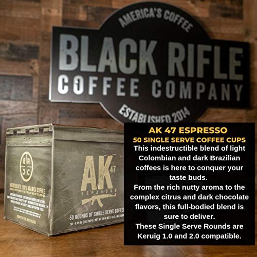Black Rifle Coffee Company AK Espresso, Medium Roast K Cups, 50 Single Serve Coffee Pods thumbnail