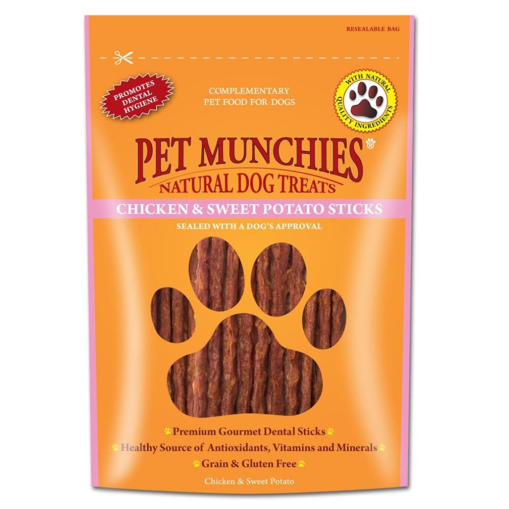 Pet Munchies 100% Natural Chicken & Sweet Potato Dog Dental Sticks