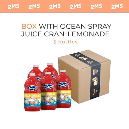 2MS Box with 5 Pack Ocen Spray Lemonade Juice Plastic Bottle 64 Fl Oz thumbnail