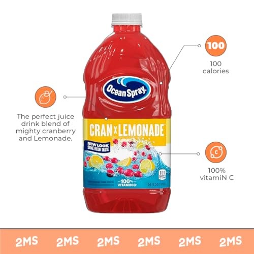 2MS Box with 5 Pack Ocen Spray Lemonade Juice Plastic Bottle 64 Fl Oz thumbnail