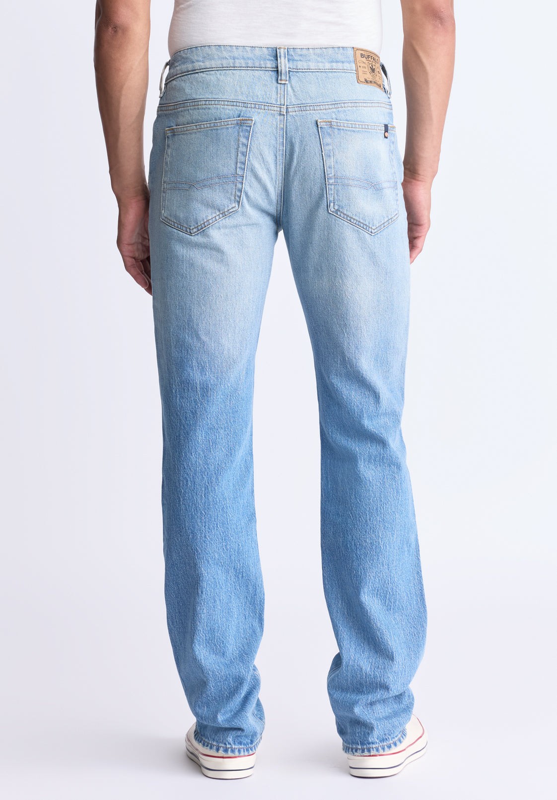 Buffalo Jeans Men's Straight Six Crinkled and Sanded Jeans, Light Blue - Size: 33 thumbnail