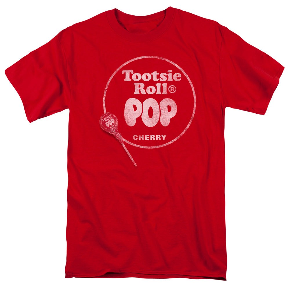 TR111-at-7 Tootsie Roll Pop Logo Adult Regular Fit Short Sleeve T-Shirt, Red - 4X