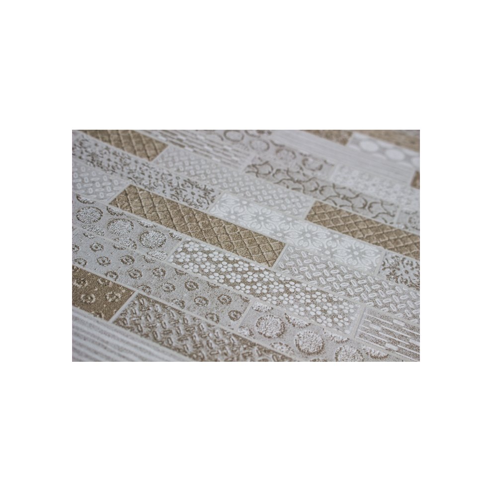 Atlas ICO-5075-1 Ethnic Style Wallpaper Shimmering Grey-white Beige 7.035 Sqm thumbnail