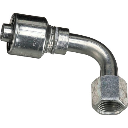 Gates G25180-1010T - Female Jic 37 Flare Swivel 90 Bent Tube Tuff Coat Xtreme Plating (Mega Crimp)