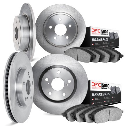 Dynamic Friction Company Front and Rear Brake Rotors with 5000 Advanced Brake Pads - 6504-74199
