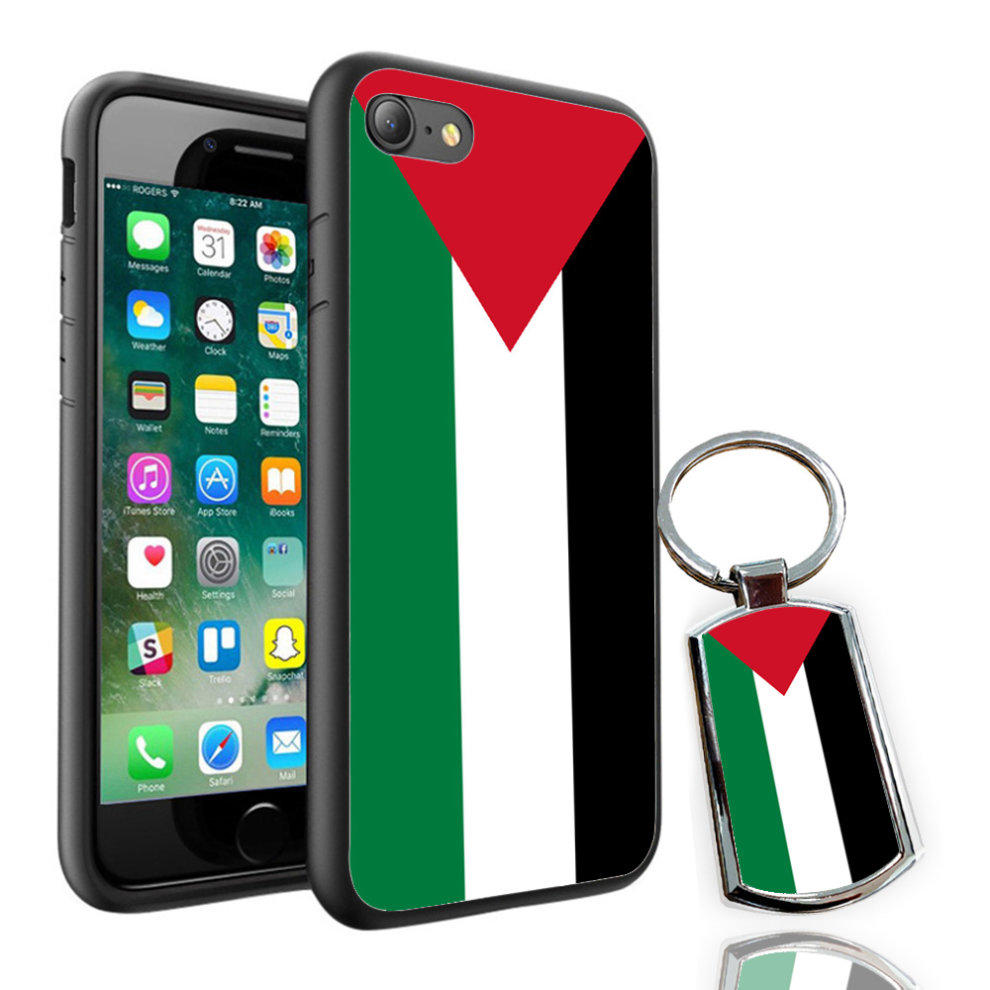 (Google Pixel XL, Black) I-Tronixs - Palestine Flag Design Printed Case Skin Cover + Free Metal Keyring - 0134