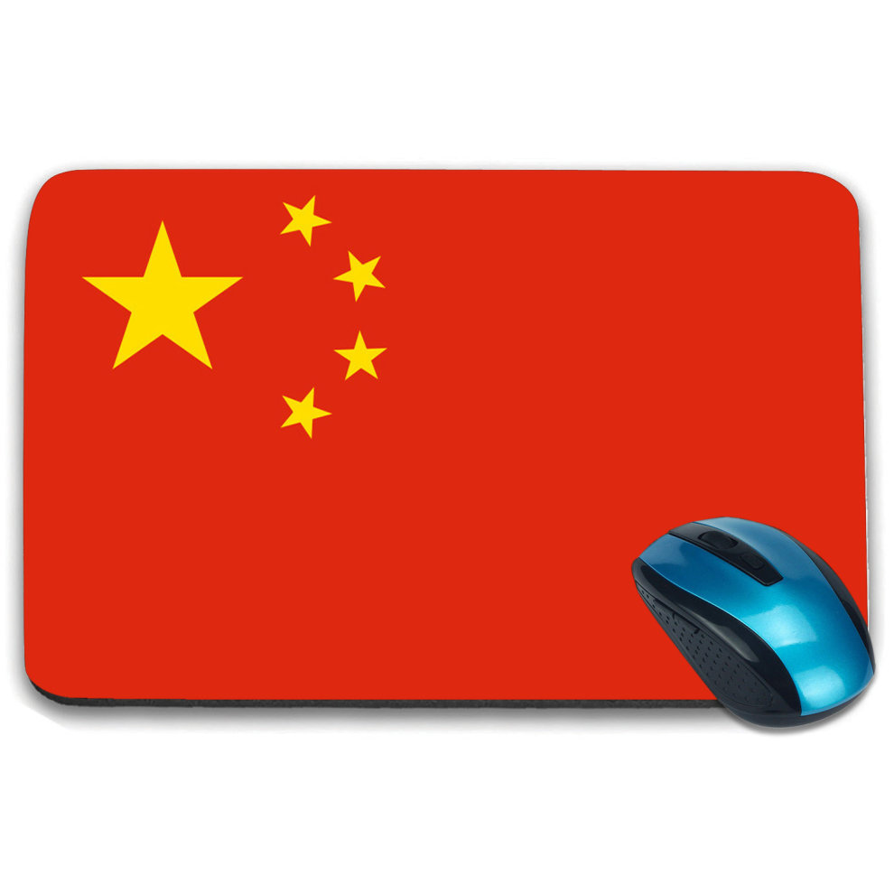 I-Tronixs - China Flag Printed Design Non-Slip Rectangular Mouse Mat for Office / Home / Gaming - 0036