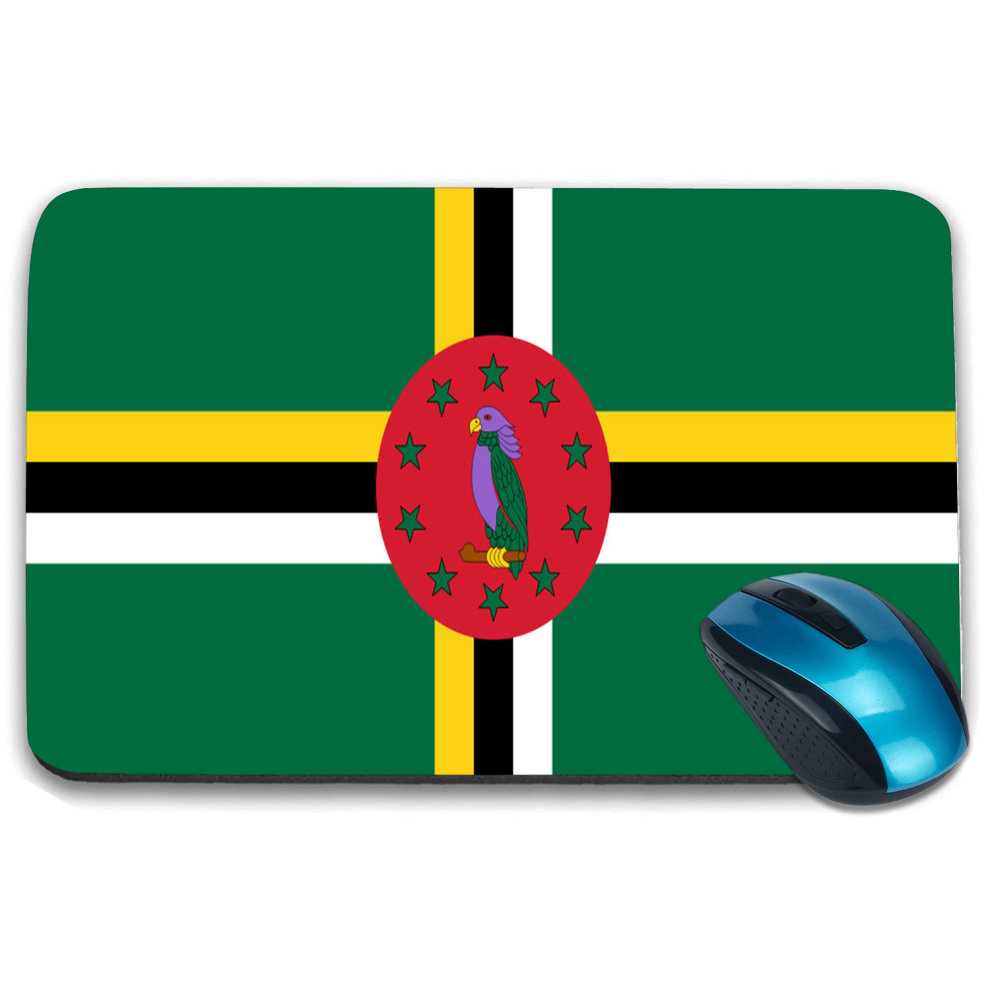 I-Tronixs - Dominica Flag Printed Design Non-Slip Rectangular Mouse Mat for Office / Home / Gaming - 0049