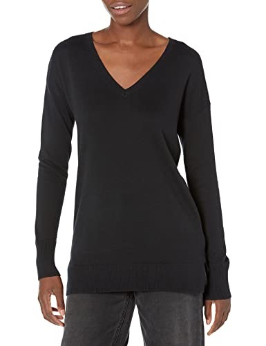 Amazon Essentials Women's Lightweight Long-Sleeve V-Neck Tunic Sweater (Available in Plus Size), Black, 4X