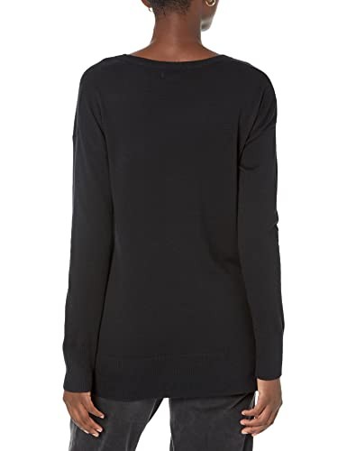 Amazon Essentials Women's Lightweight Long-Sleeve V-Neck Tunic Sweater (Available in Plus Size), Black, 4X thumbnail
