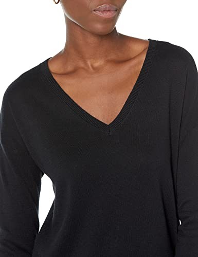 Amazon Essentials Women's Lightweight Long-Sleeve V-Neck Tunic Sweater (Available in Plus Size), Black, 4X thumbnail