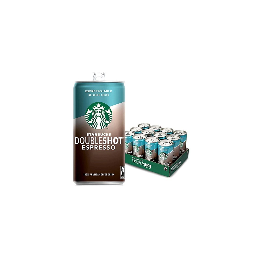Starbucks Doubleshot Espresso No Added Sugar Iced Coffee Drink 12 X 200ml Best Before June 2026 thumbnail