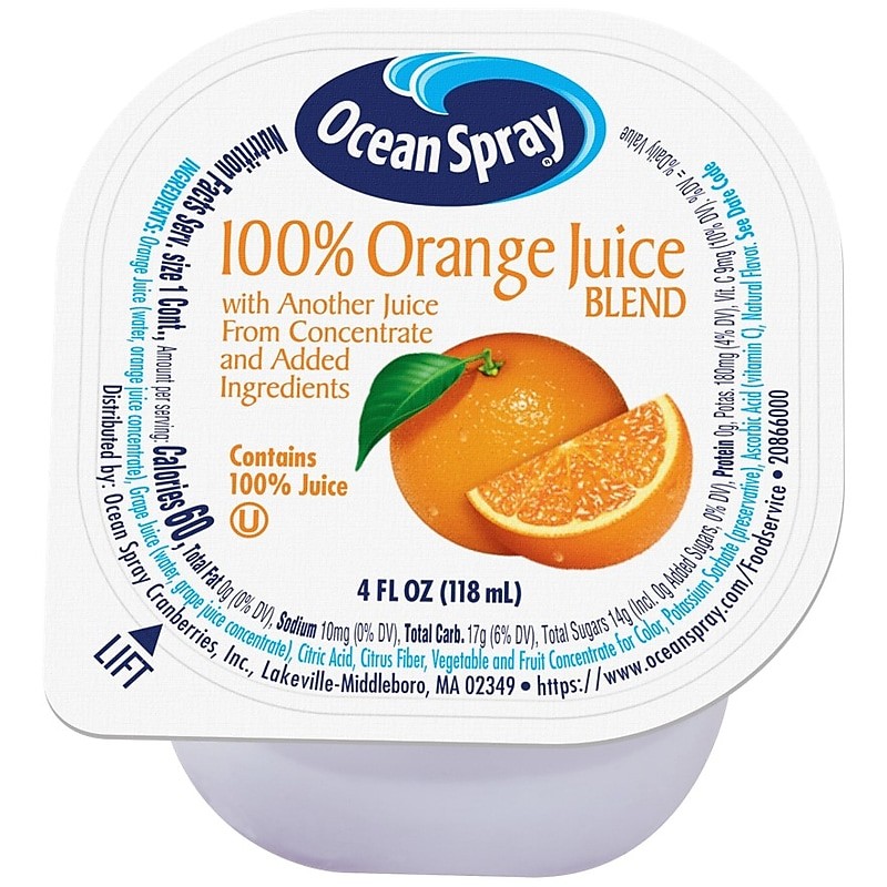 Ocean Spray Orange Juice, 4 Oz., 48 Count (OCE00735)