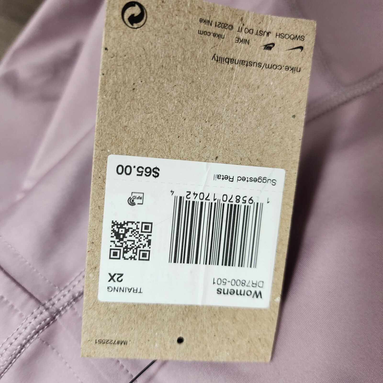 Nike Yoga Women's Dri-Fit High Rise 7/8 Yoga Pants Pink Plus Size 2X NWT $65 thumbnail