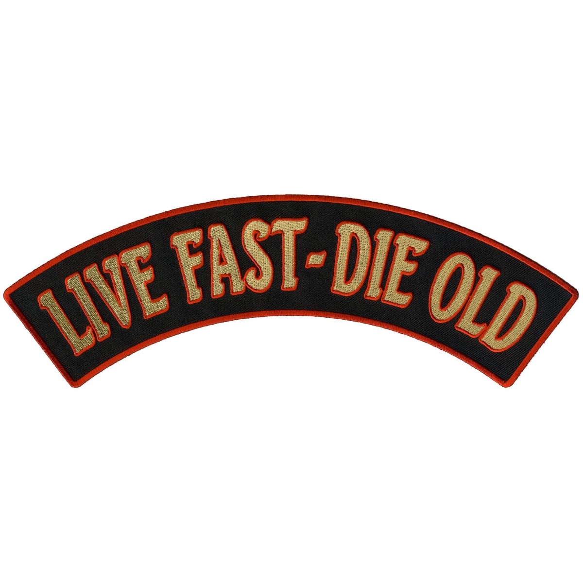 Hot Leathers PPM4197 12 X 3 in. Live Fast Die Old Top Rocker Patch - Multi Color