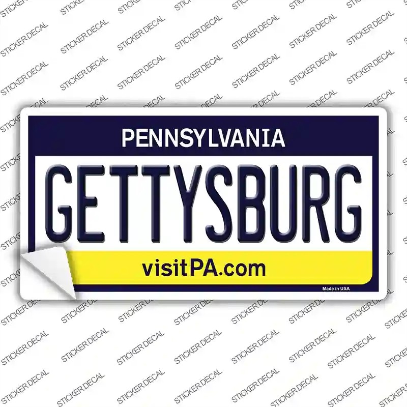 LP-6051s-XL Gettysburg Pennsylvania State Novelty Sticker Decal - Extra Large