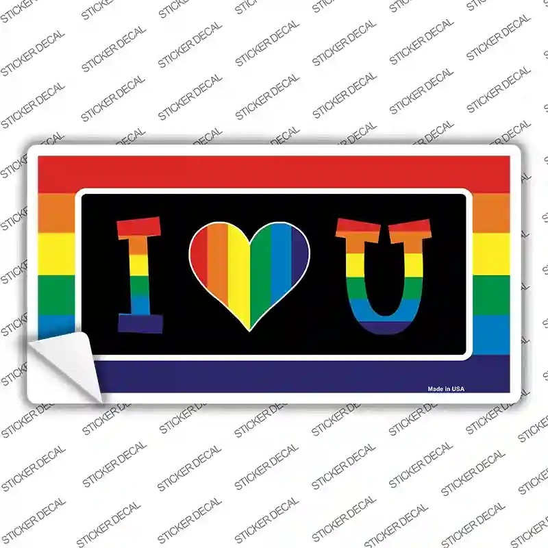 LP-4723s-L I Love U Novelty Sticker Decal - Large