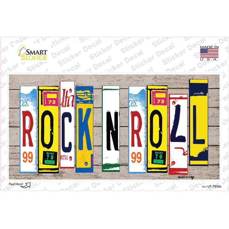 LP-7950s-M Rock N Roll Wood Art Novelty Sticker Decal - Medium