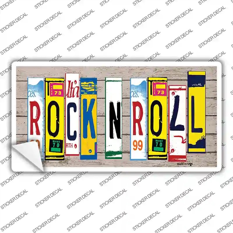 LP-7950s-XL Rock N Roll Wood Art Novelty Sticker Decal - Extra Large