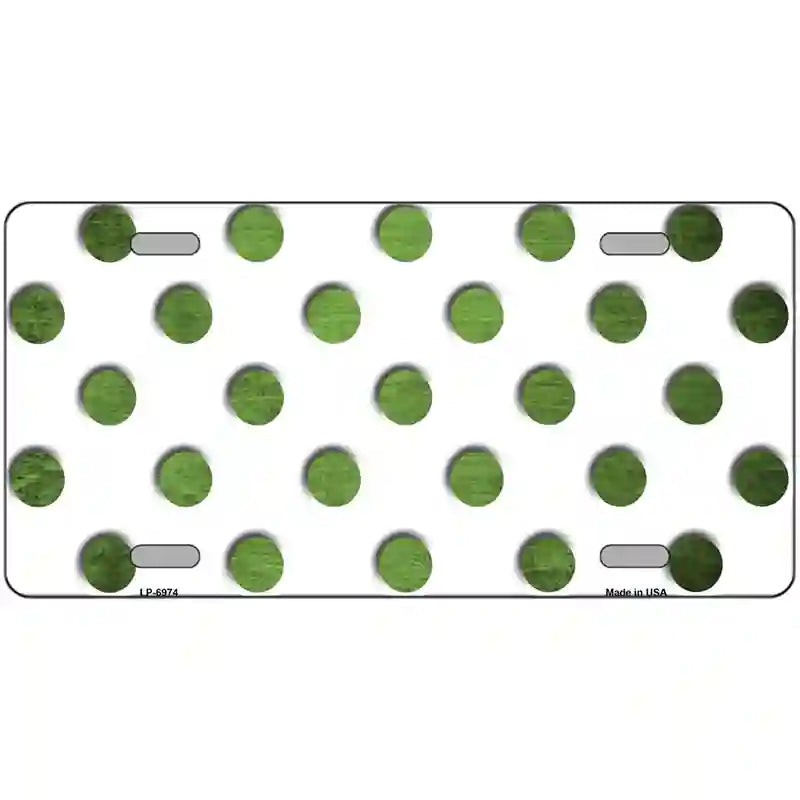 LLP-6974 24 X 12 in. Lime Green White Dots Oil Rubbed Metal Novelty License Plate