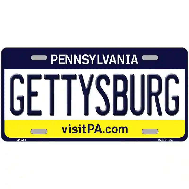 LLP-6051 24 X 12 in. Gettysburg Pennsylvania State Novelty Metal License Plate