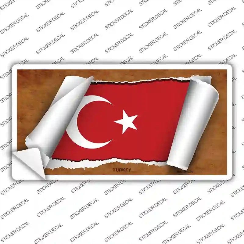 LP-9303s-S Turkey Flag Scroll Novelty Sticker Decal - Small