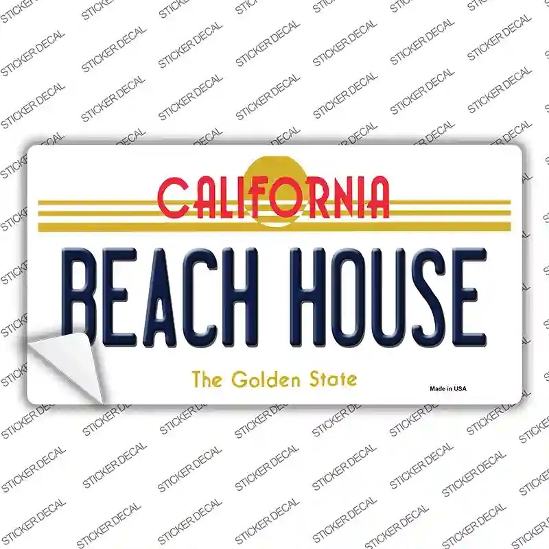 LP-4890s-S Beach House California Novelty Sticker Decal - Small