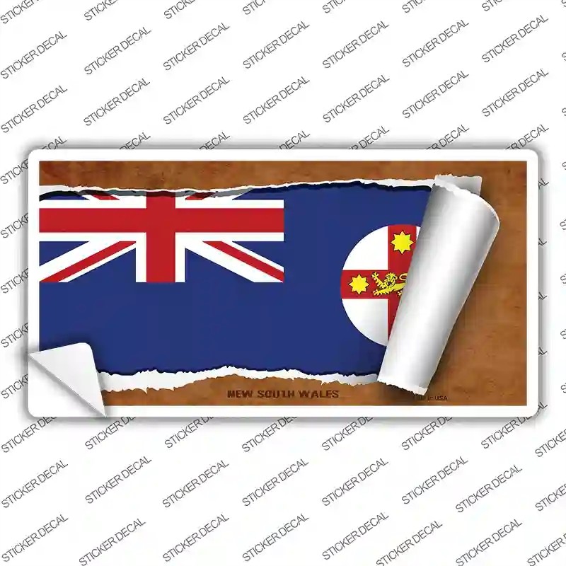 LP-9335s-L   South Wales Flag Scroll Novelty Sticker Decal - Large
