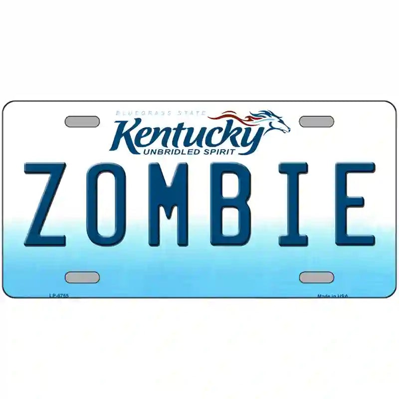 LLP-6755 24 X 12 in. Zombie Kentucky Novelty Metal License Plate