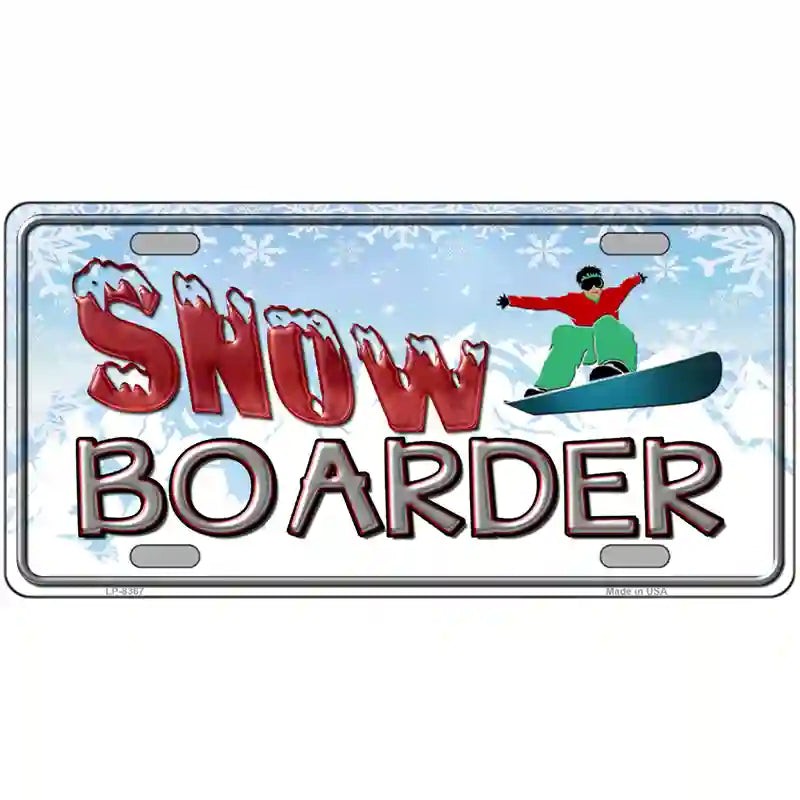 LLP-8367 24 X 12 in. Snow Boarder Metal Novelty License Plate